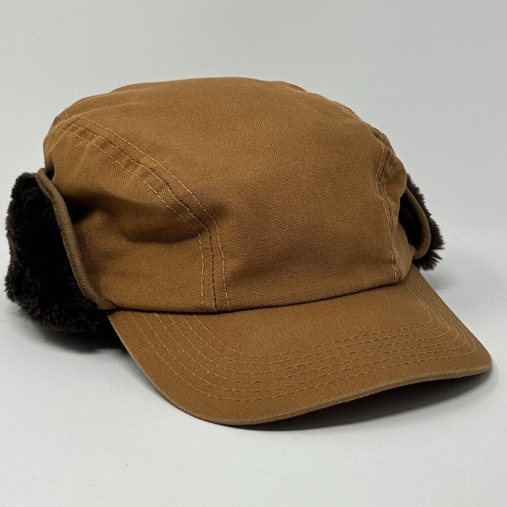 Broner Canvas Trapper Hat Baseball Cap Hunter Hunting Ear Flap Brown L Large